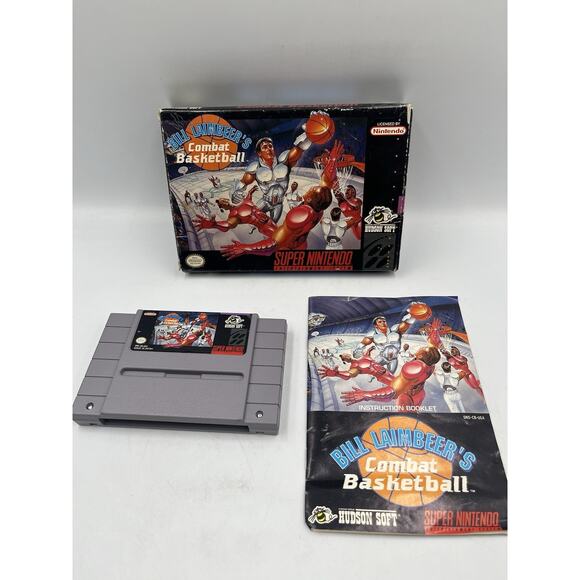 SNES Games - Bill Lambeer's Combat Basketball - Excellent Condition - Picture 1 of 14